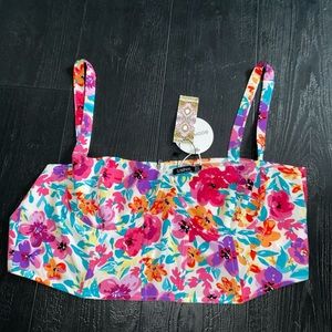 Boohoo Women’s Plus Size 20 Corset Underwire Bra Crop‎ Top Floral NWT